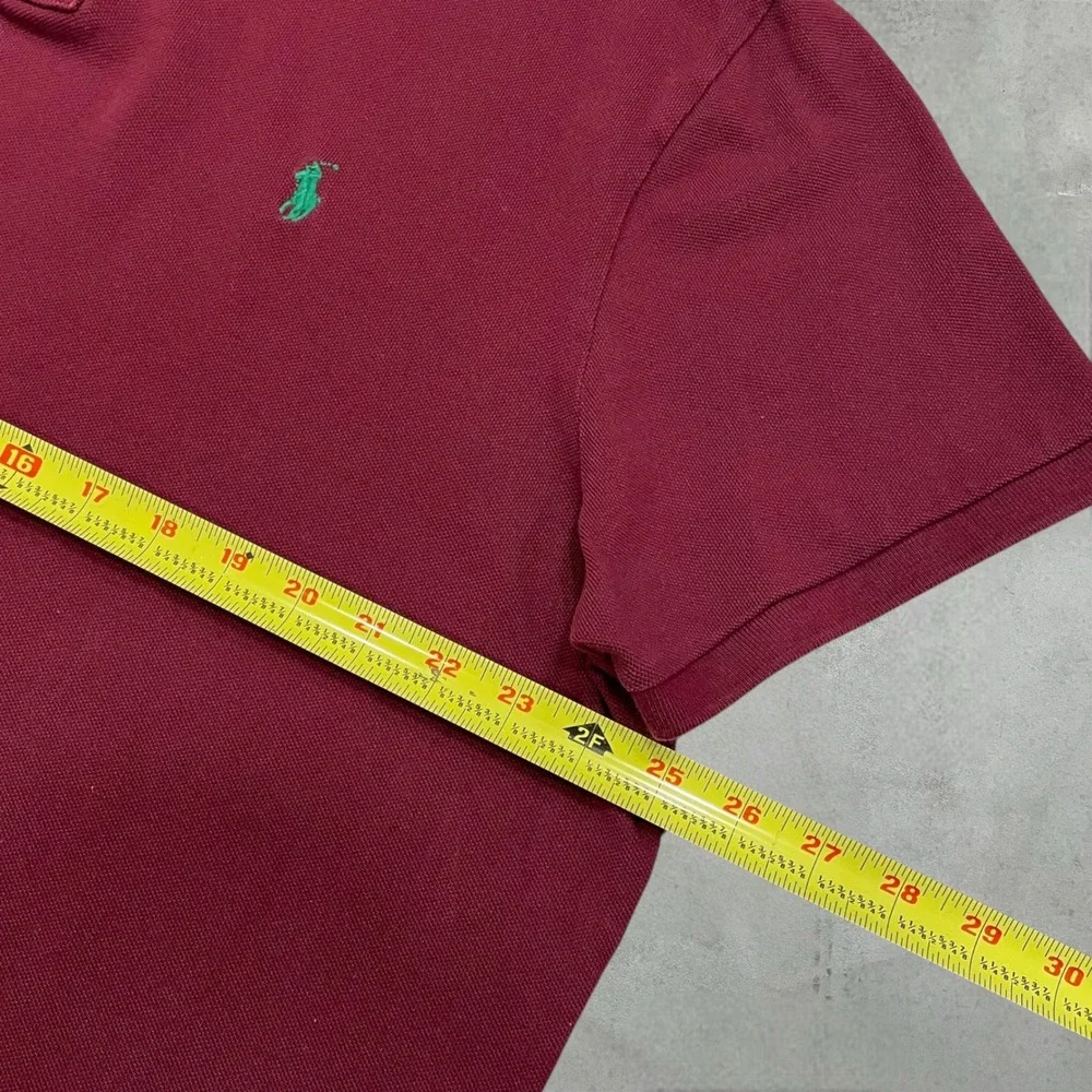 Polo Ralph Lauren Polo Shirt Mens XXL Burgundy Custom Slim Fit Maroon Pique Logo